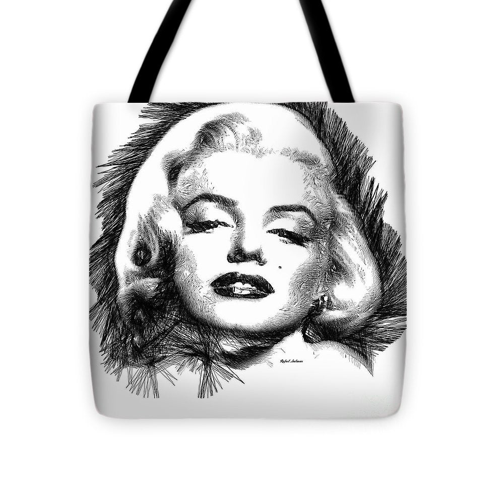 Tote Bag - Marilyn Monroe Sketch In Black And White 2
