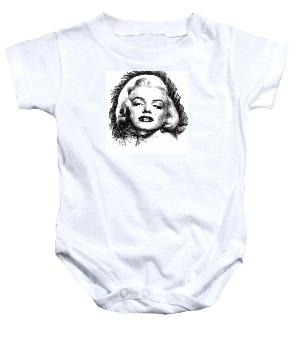 Baby Onesie - Marilyn Monroe Sketch In Black And White 2