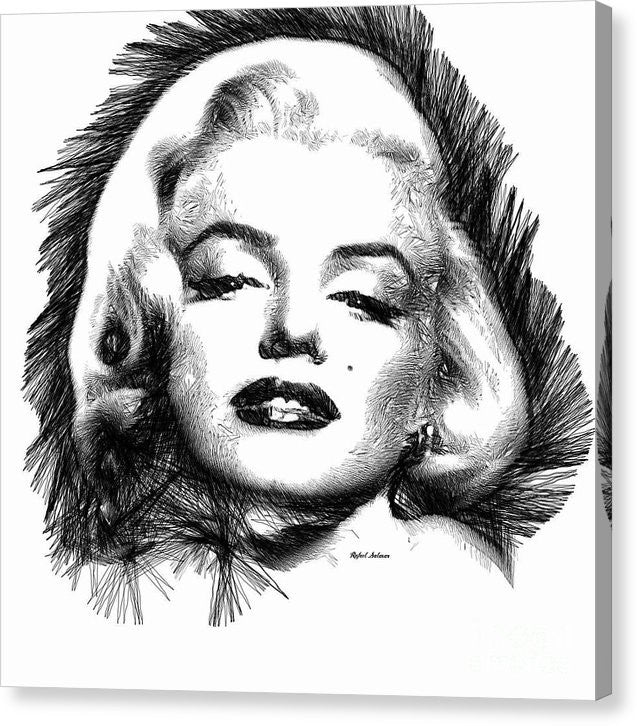 Impression sur toile - Marilyn Monroe Sketch en noir et blanc 2