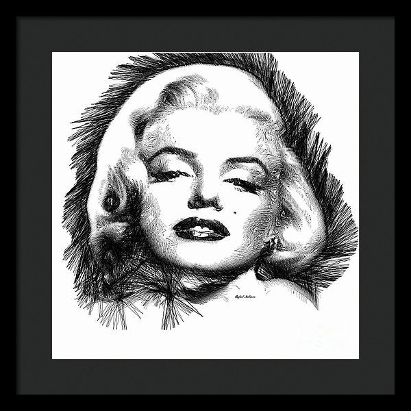 Framed Print - Marilyn Monroe Sketch In Black And White 2