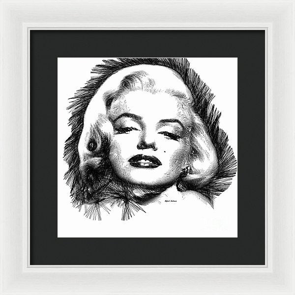 Framed Print - Marilyn Monroe Sketch In Black And White 2