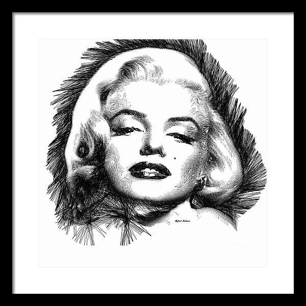 Framed Print - Marilyn Monroe Sketch In Black And White 2