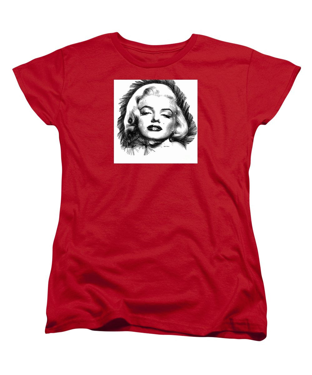 Women's T-Shirt (Standard Cut) - Marilyn Monroe Sketch In Black And White 2