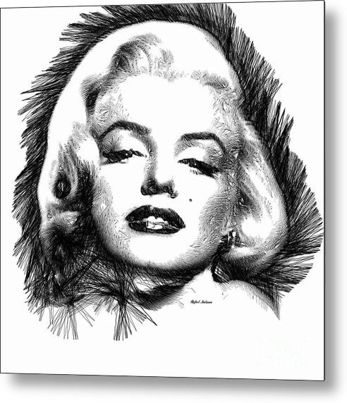 Metal Print - Marilyn Monroe Sketch In Black And White 2