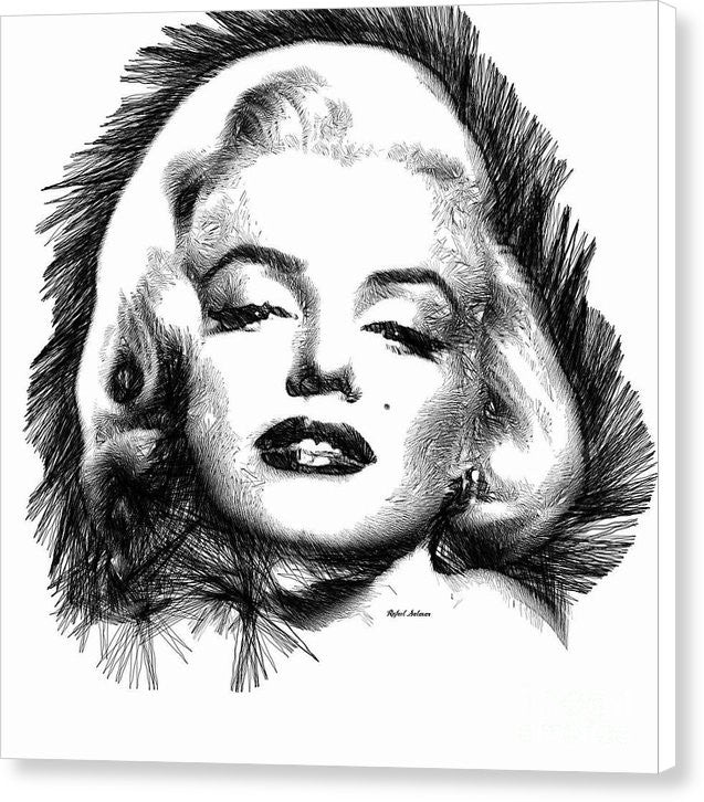 Impression sur toile - Marilyn Monroe Sketch en noir et blanc 2