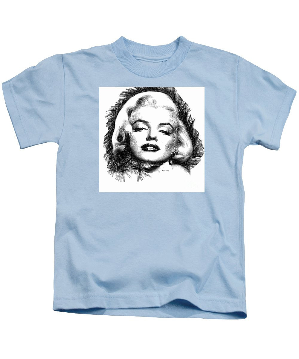 Kids T-Shirt - Marilyn Monroe Sketch In Black And White 2