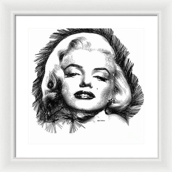 Framed Print - Marilyn Monroe Sketch In Black And White 2