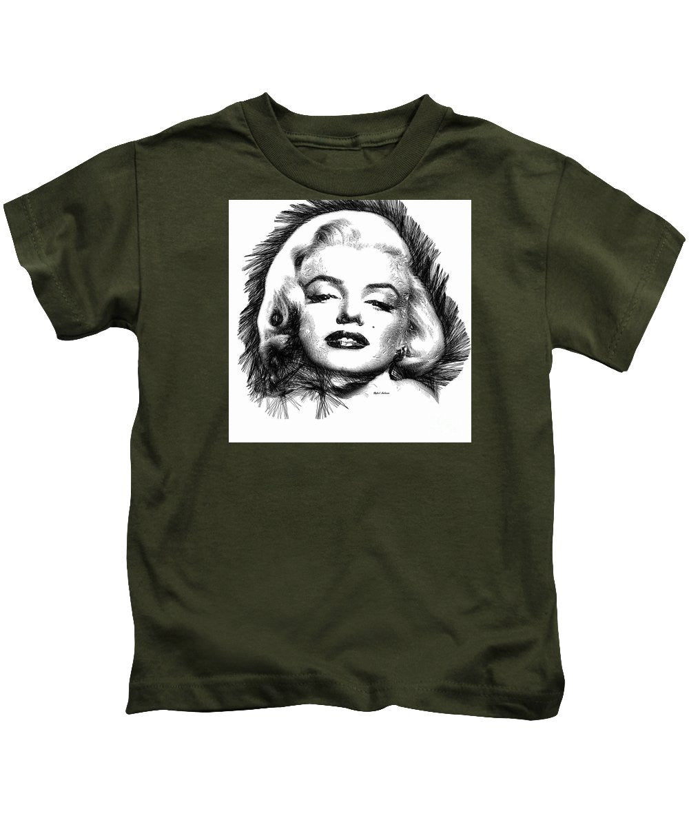 Kids T-Shirt - Marilyn Monroe Sketch In Black And White 2