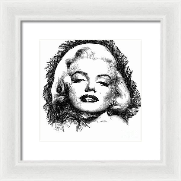 Framed Print - Marilyn Monroe Sketch In Black And White 2