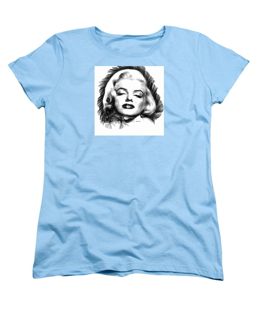 Women's T-Shirt (Standard Cut) - Marilyn Monroe Sketch In Black And White 2