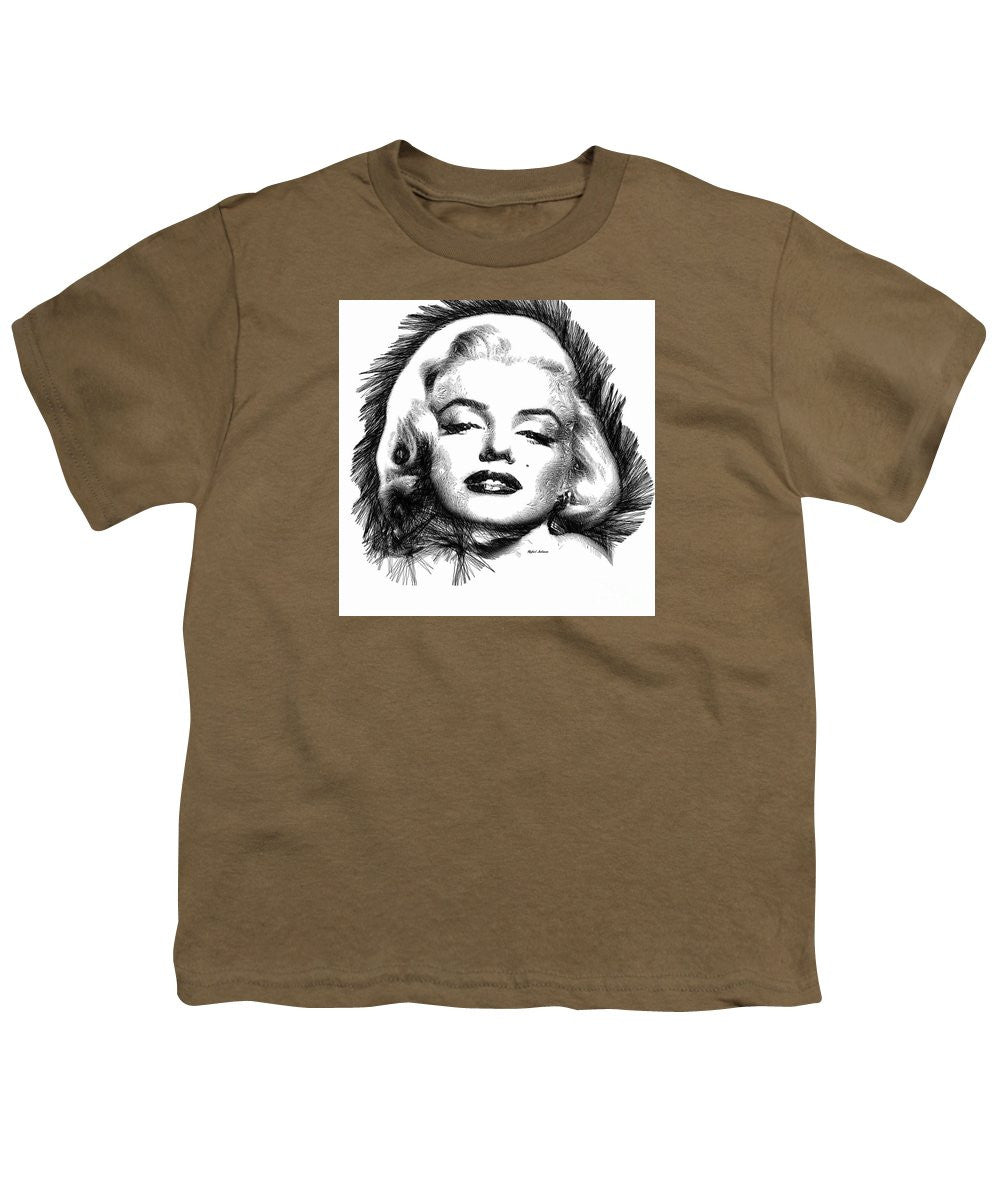 Youth T-Shirt - Marilyn Monroe Sketch In Black And White 2