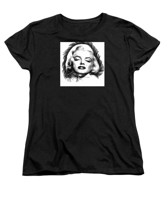 Women's T-Shirt (Standard Cut) - Marilyn Monroe Sketch In Black And White 2