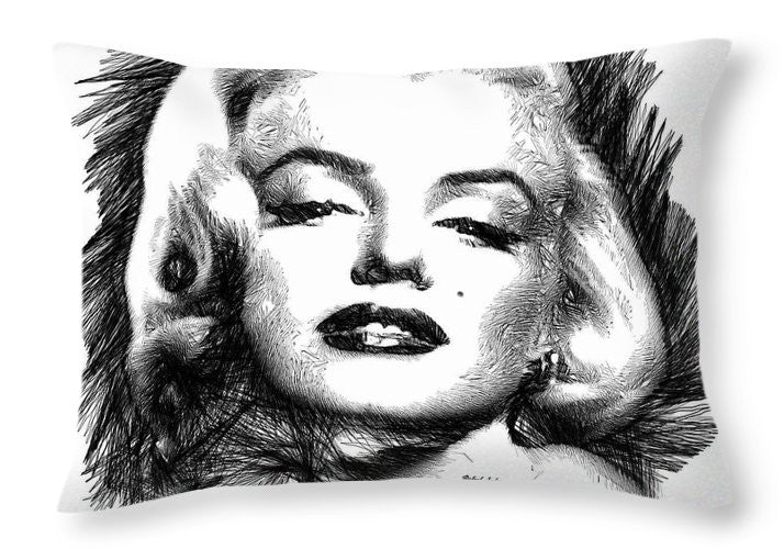 Throw Pillow - Marilyn Monroe Sketch In Black And White 2