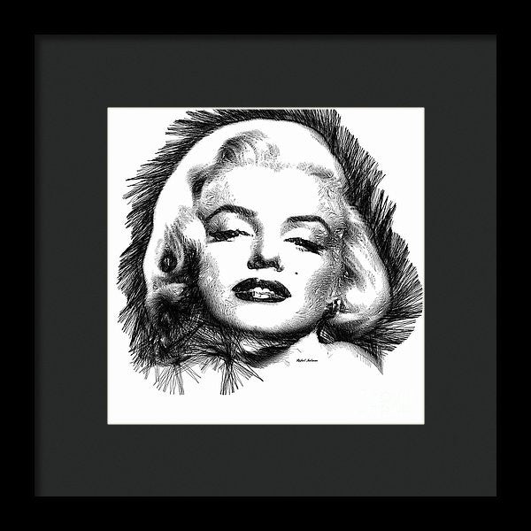 Framed Print - Marilyn Monroe Sketch In Black And White 2