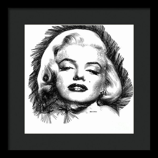 Framed Print - Marilyn Monroe Sketch In Black And White 2