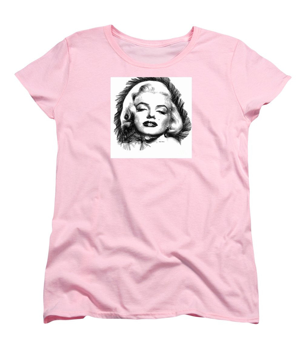 Women's T-Shirt (Standard Cut) - Marilyn Monroe Sketch In Black And White 2