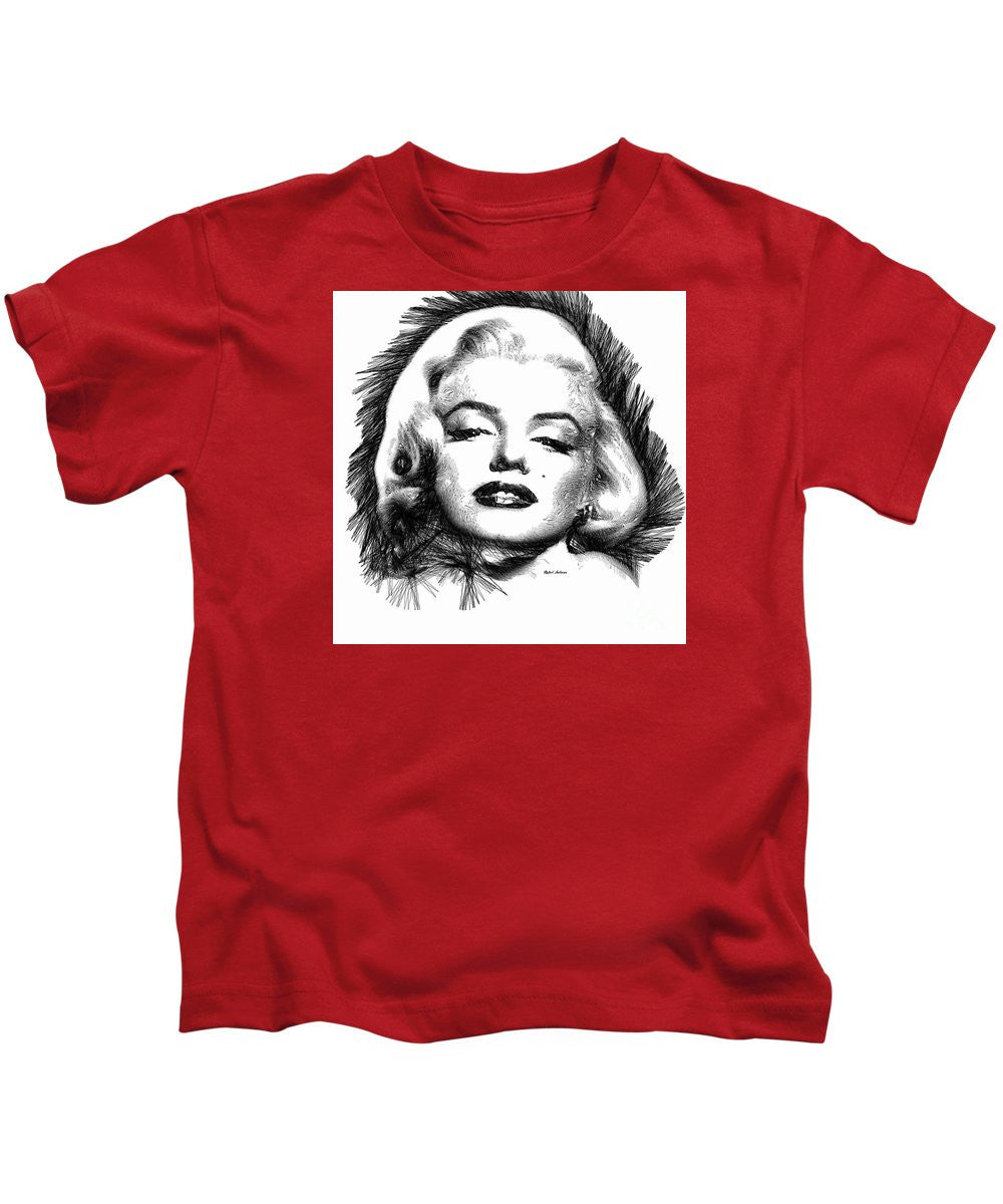 Kids T-Shirt - Marilyn Monroe Sketch In Black And White 2