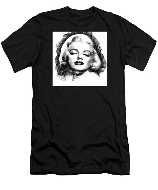 Men's T-Shirt (Slim Fit) - Marilyn Monroe Sketch In Black And White 2