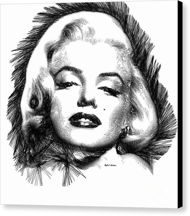 Impression sur toile - Marilyn Monroe Sketch en noir et blanc 2