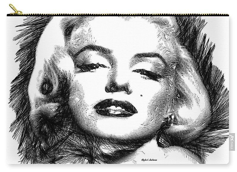 Carry-All Pouch - Marilyn Monroe Sketch In Black And White 2