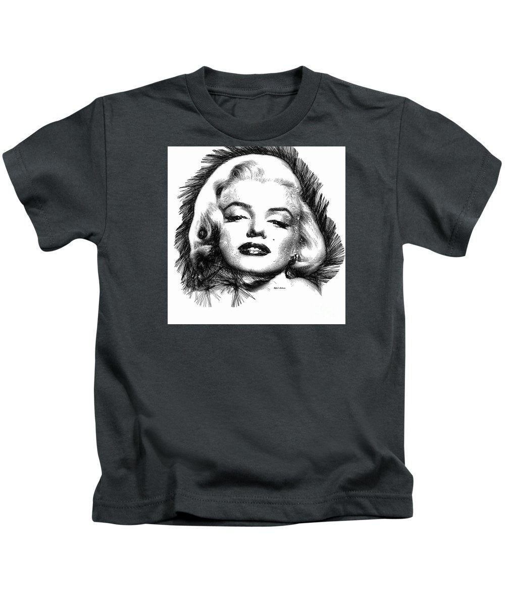 Kids T-Shirt - Marilyn Monroe Sketch In Black And White 2