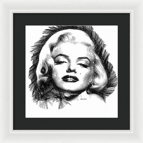 Framed Print - Marilyn Monroe Sketch In Black And White 2