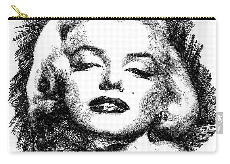 Carry-All Pouch - Marilyn Monroe Sketch In Black And White 2