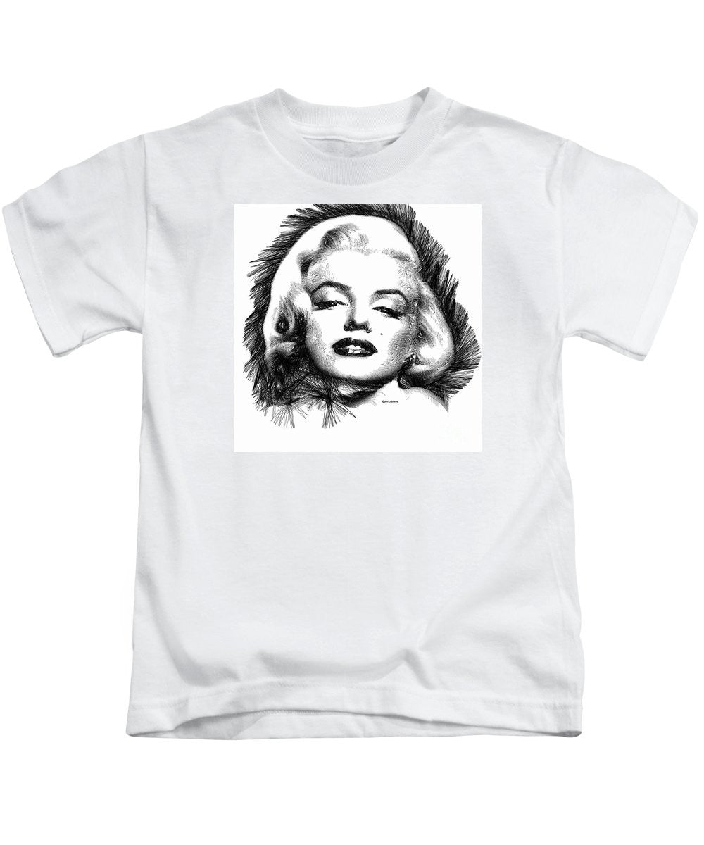 Kids T-Shirt - Marilyn Monroe Sketch In Black And White 2