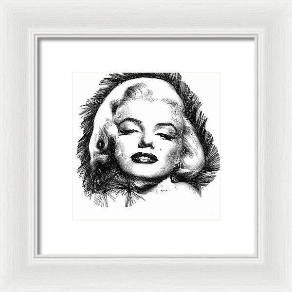 Framed Print - Marilyn Monroe Sketch In Black And White 2