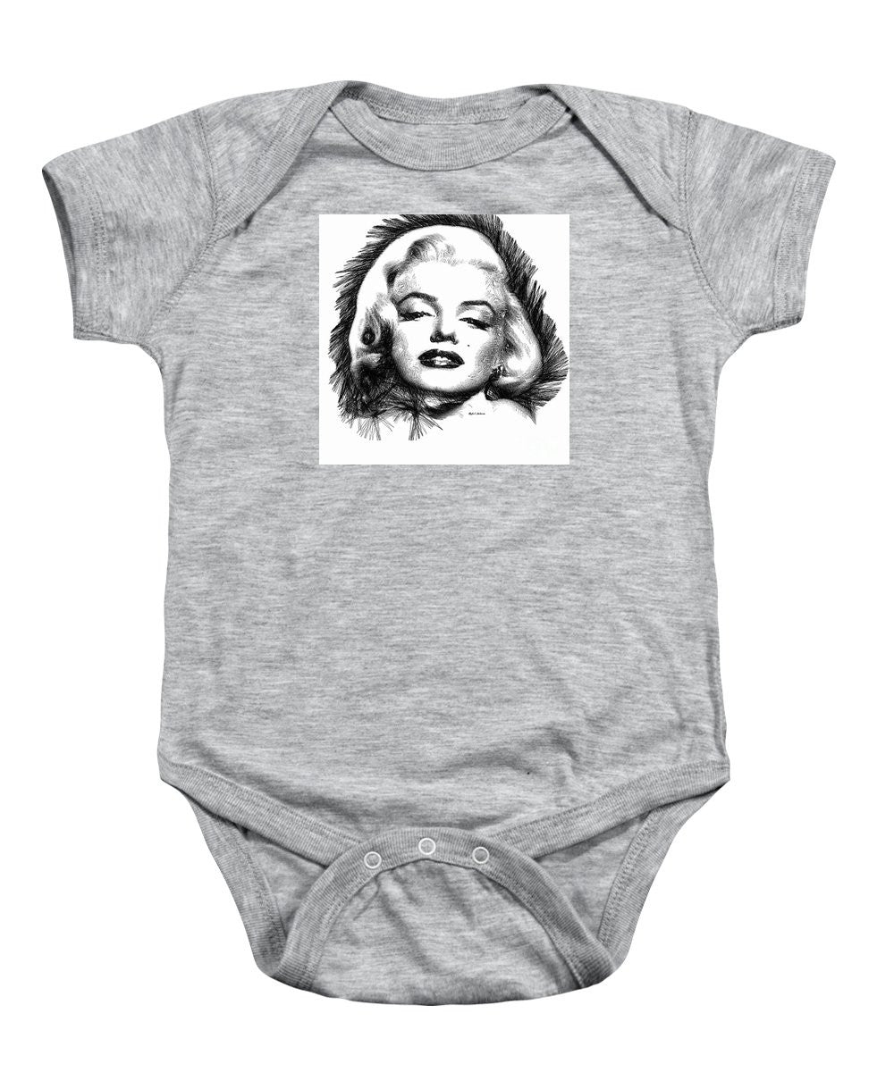 Baby Onesie - Marilyn Monroe Sketch In Black And White 2