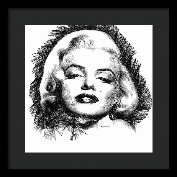 Framed Print - Marilyn Monroe Sketch In Black And White 2