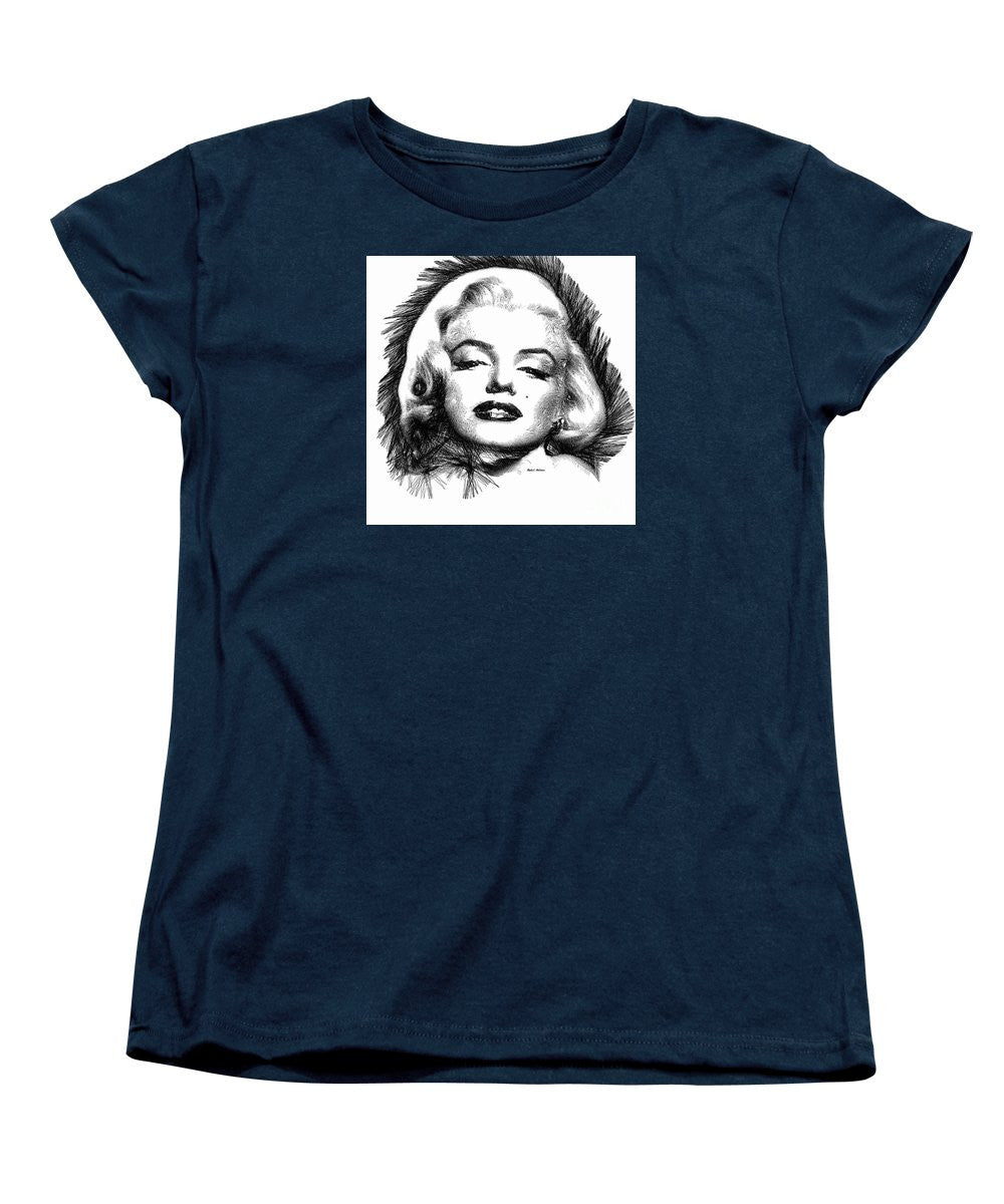 Women's T-Shirt (Standard Cut) - Marilyn Monroe Sketch In Black And White 2