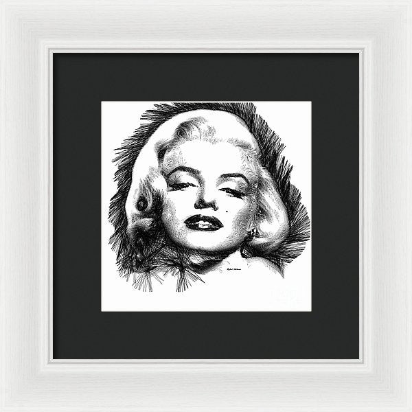 Framed Print - Marilyn Monroe Sketch In Black And White 2