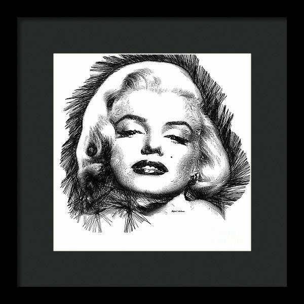 Framed Print - Marilyn Monroe Sketch In Black And White 2