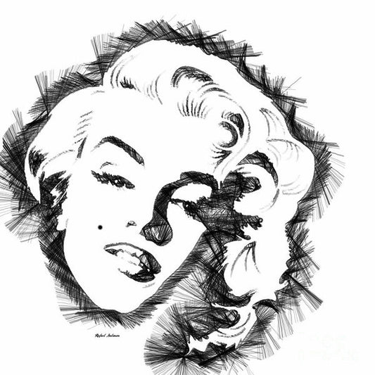 Art Print - Marilyn Monroe Sketch In Black And White