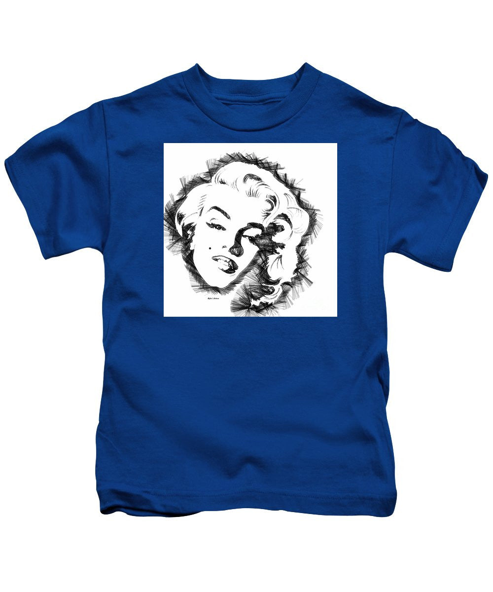 Kids T-Shirt - Marilyn Monroe Sketch In Black And White