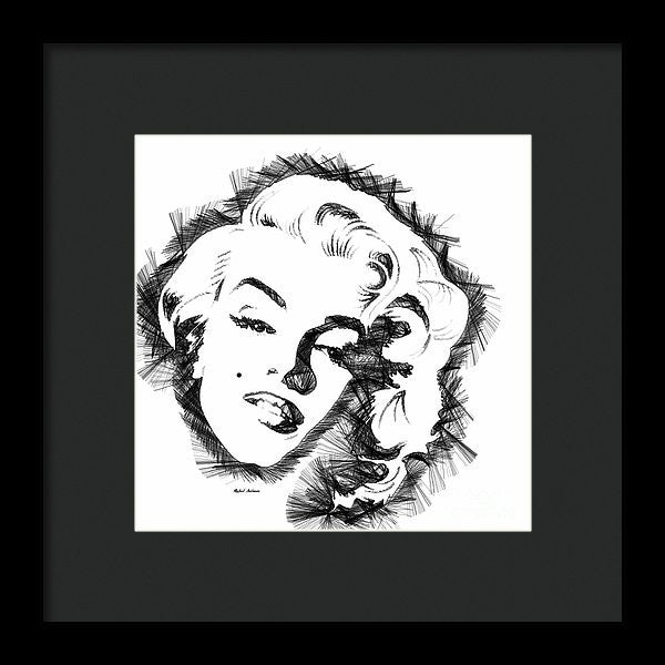 Framed Print - Marilyn Monroe Sketch In Black And White