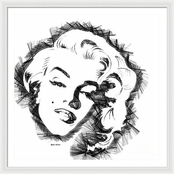 Framed Print - Marilyn Monroe Sketch In Black And White