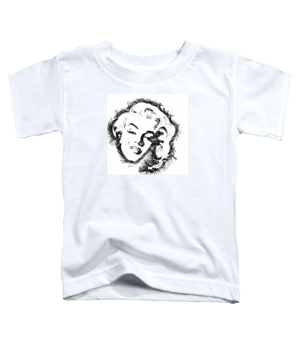 T-shirt pour tout-petits - Croquis de Marilyn Monroe en noir et blanc