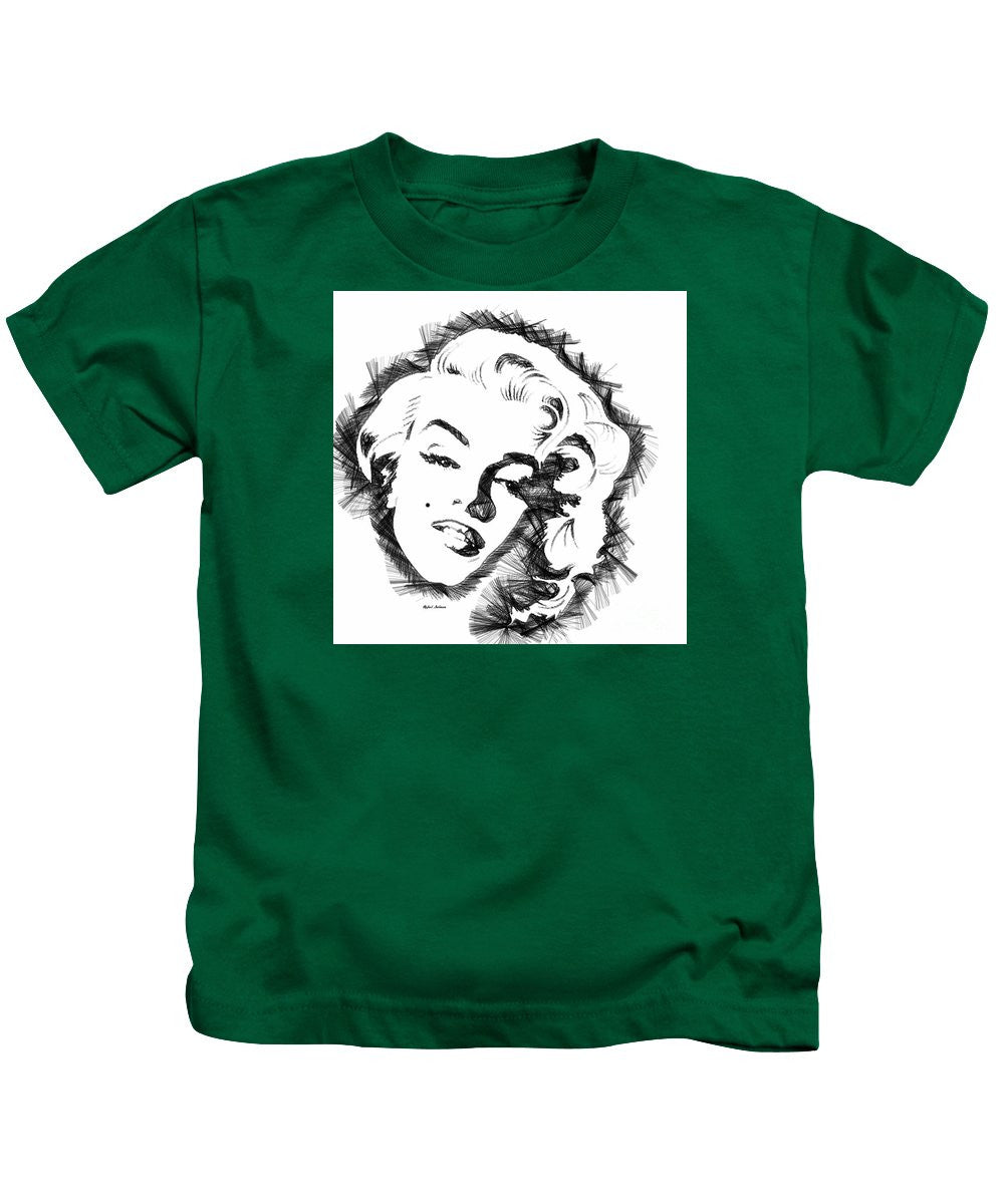 Kids T-Shirt - Marilyn Monroe Sketch In Black And White