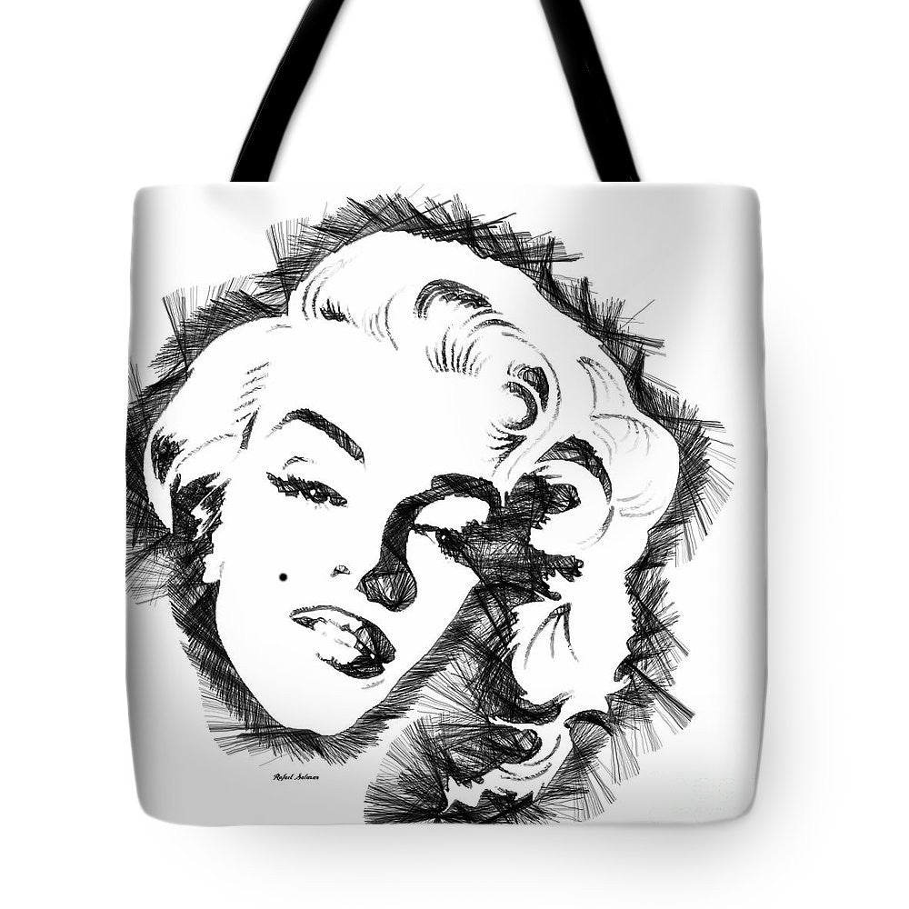 Tote Bag - Marilyn Monroe Sketch In Black And White