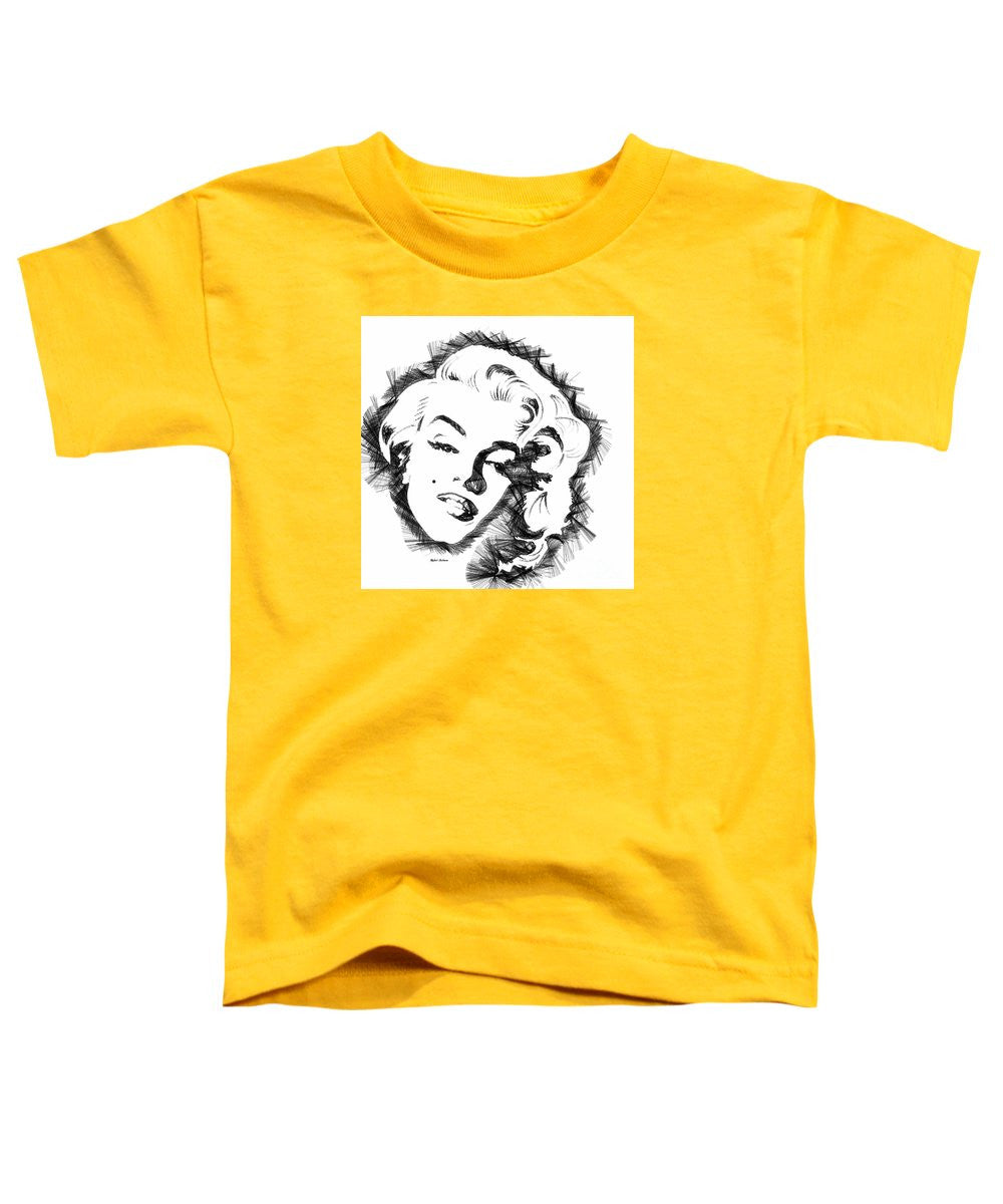 T-shirt pour tout-petits - Croquis de Marilyn Monroe en noir et blanc