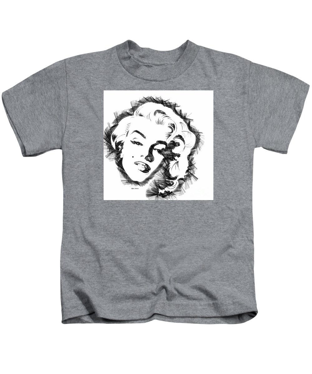 Kids T-Shirt - Marilyn Monroe Sketch In Black And White