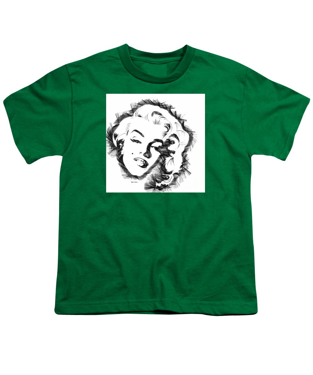 Youth T-Shirt - Marilyn Monroe Sketch In Black And White