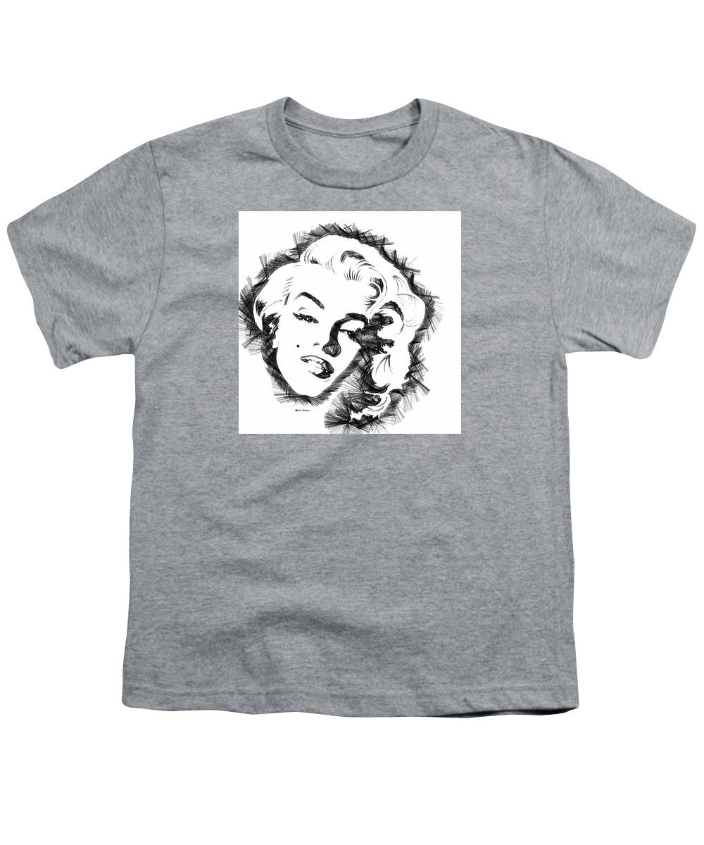 Youth T-Shirt - Marilyn Monroe Sketch In Black And White