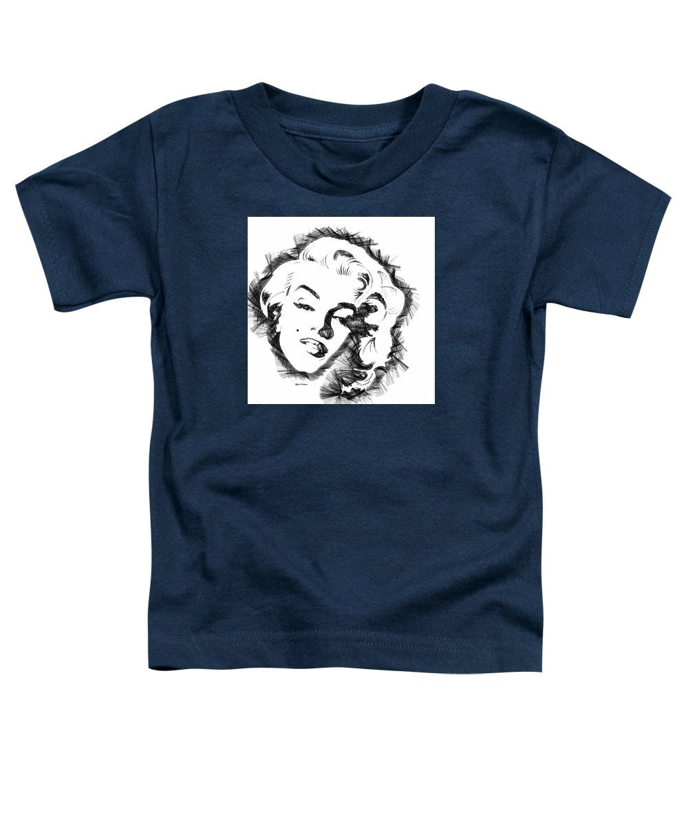 T-shirt pour tout-petits - Croquis de Marilyn Monroe en noir et blanc