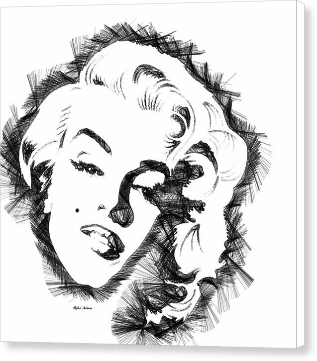 Impression sur toile - Croquis de Marilyn Monroe en noir et blanc