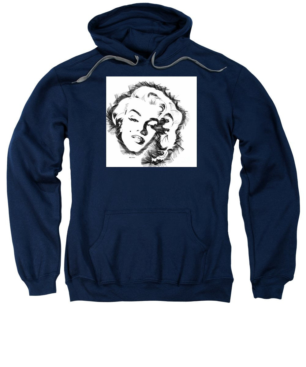 Sweatshirt - Marilyn Monroe Sketch In Black And White