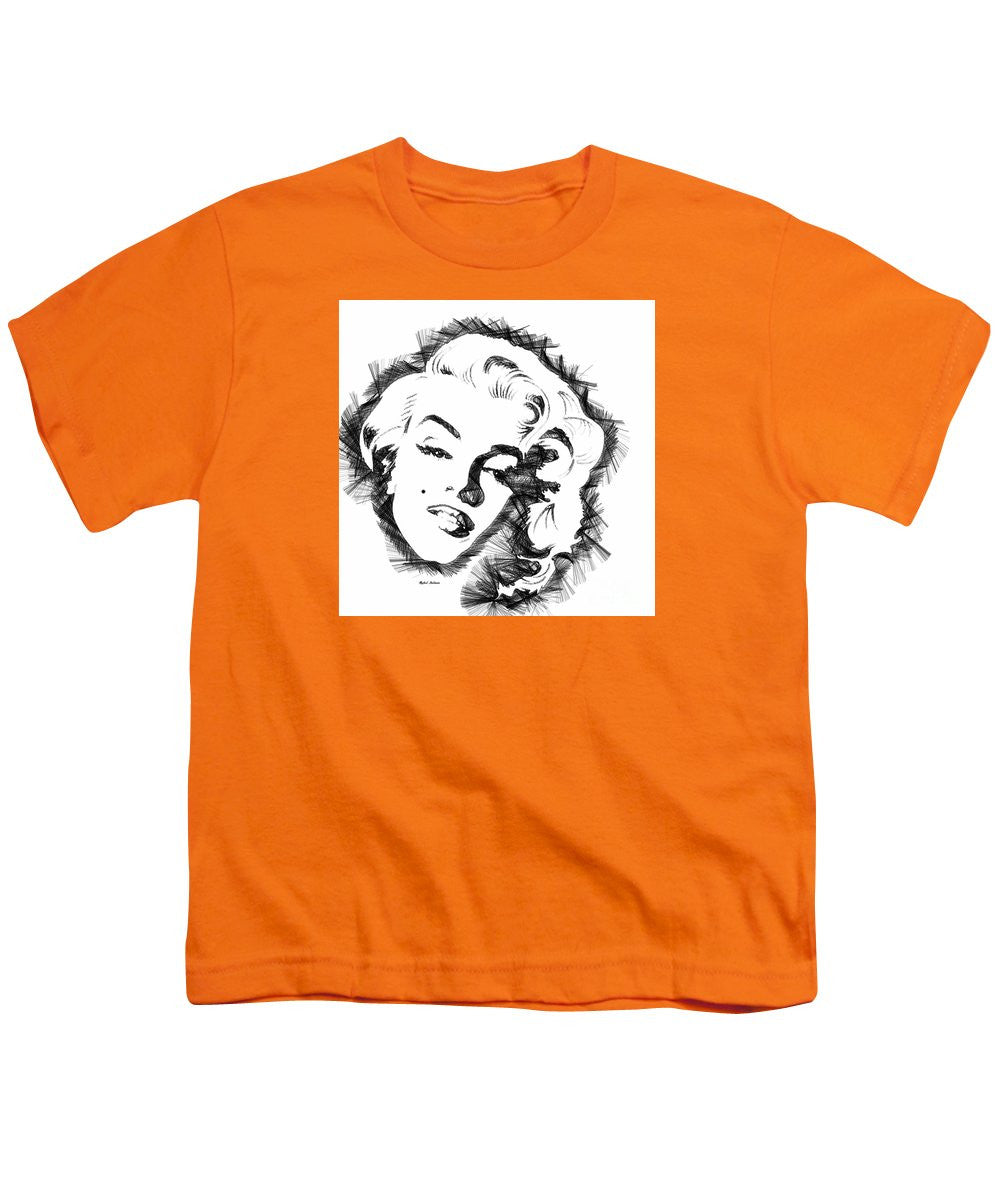 Youth T-Shirt - Marilyn Monroe Sketch In Black And White