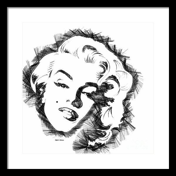 Framed Print - Marilyn Monroe Sketch In Black And White